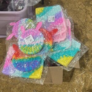 Rainbow Silicone Bubble Pop Fidget Toys - Unicorn & Round Shapes